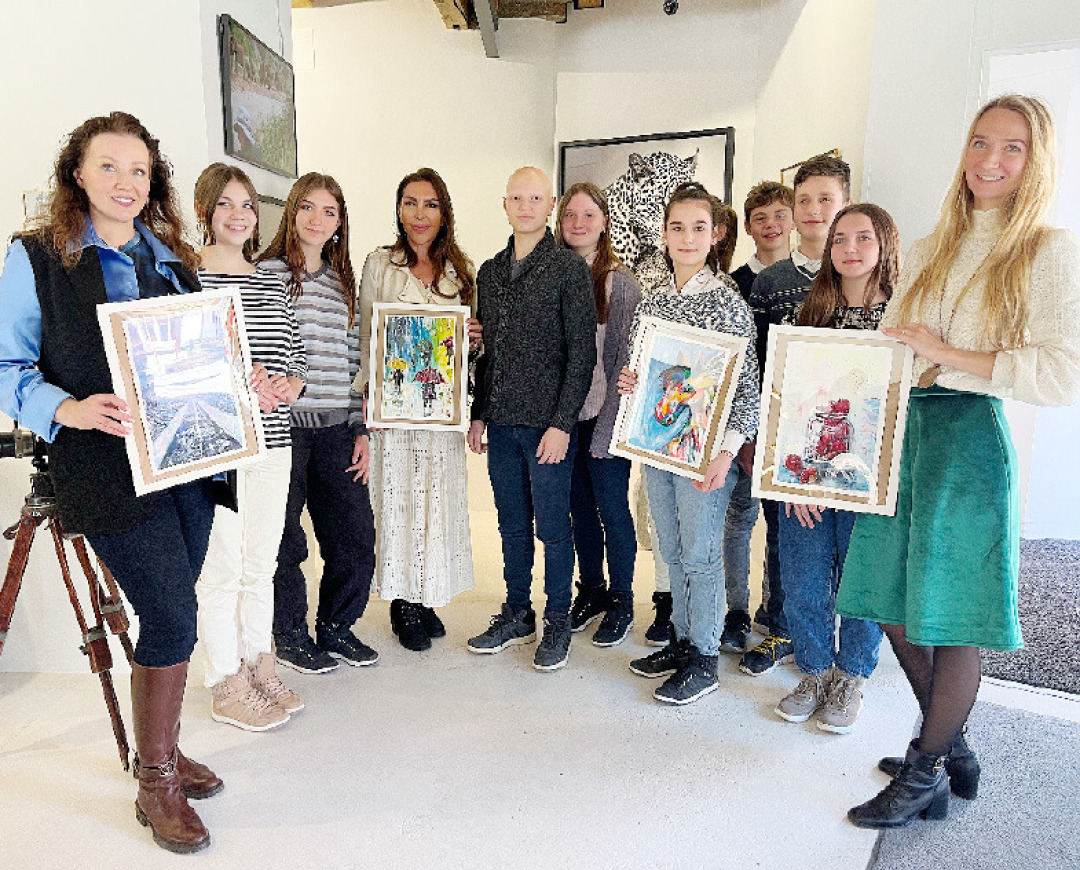 During the winter, the children used art as therapy. Organised by Homayra Sellier and Victoria Smirnoff, Studio Naegeli, hosted an exhibition that was a great success. Photograph: Victoria Smirnoff