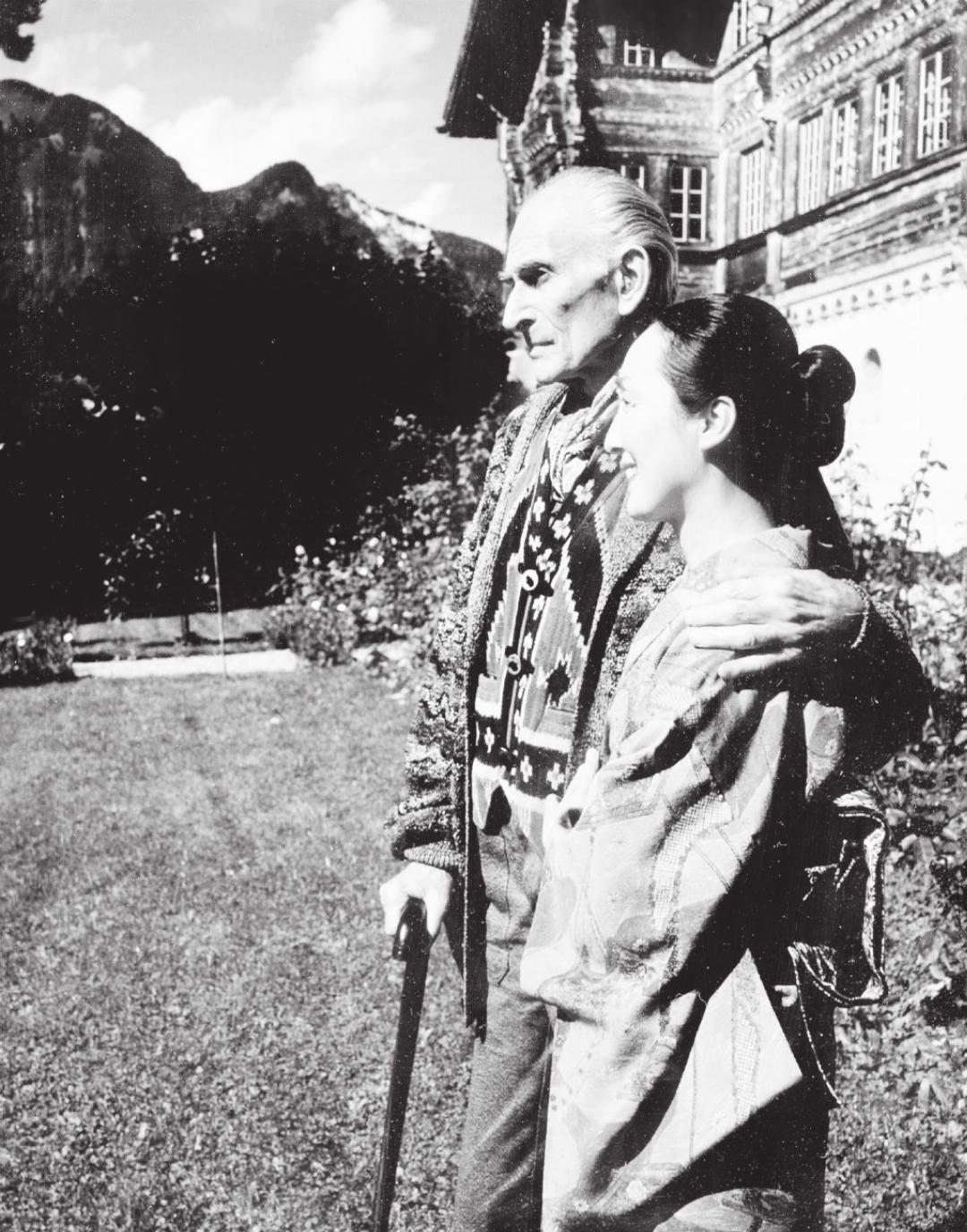 With my husband the painter Balthus, Count Balthasar Klossowski de Rola (1908–2001), at our home since 1977, Le Grand Chalet de Rossinière Photograph: Private Photo