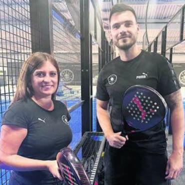 Vom Fussball zum Padel - Bald Eröffnung: Serena Forgione (links) und Goran Karanovic. Bild: spr