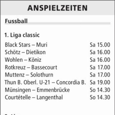 ANSPIELZEITEN