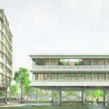 Petition eingereicht - Insbesondere das geplante Hochhaus (l.) neben dem neuen Bahnhof ist den Petitionären ein Dorn im Auge. Bild: Visualisierung/zg