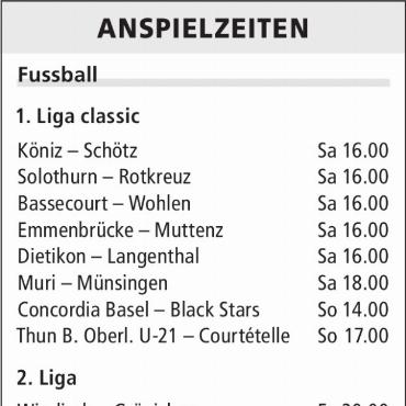 ANSPIELZEITEN