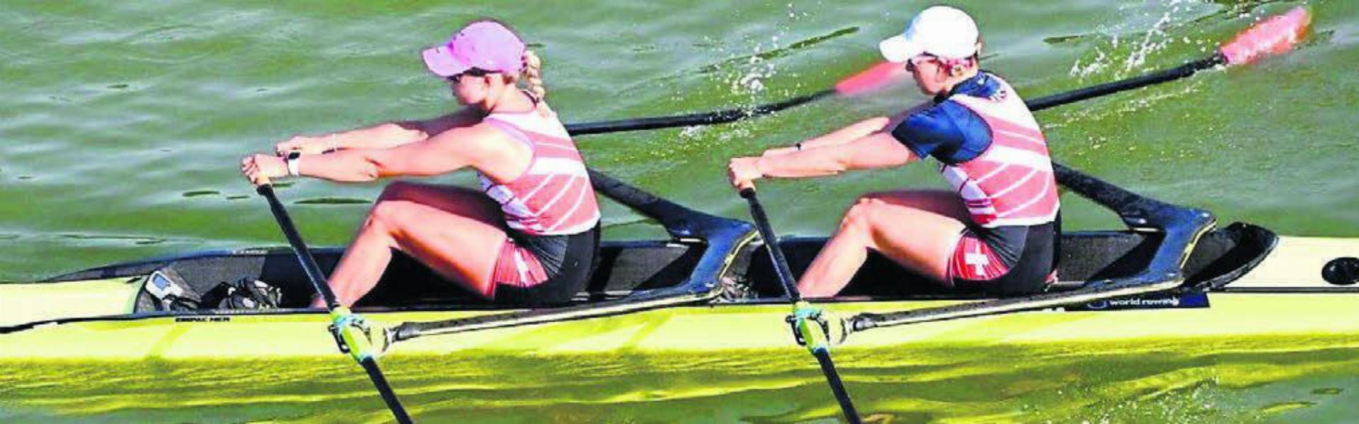 Olivia Roth (links) und Thalia Ahumada schafften es souverän in den Final im Doppelzweier. Bild: zg