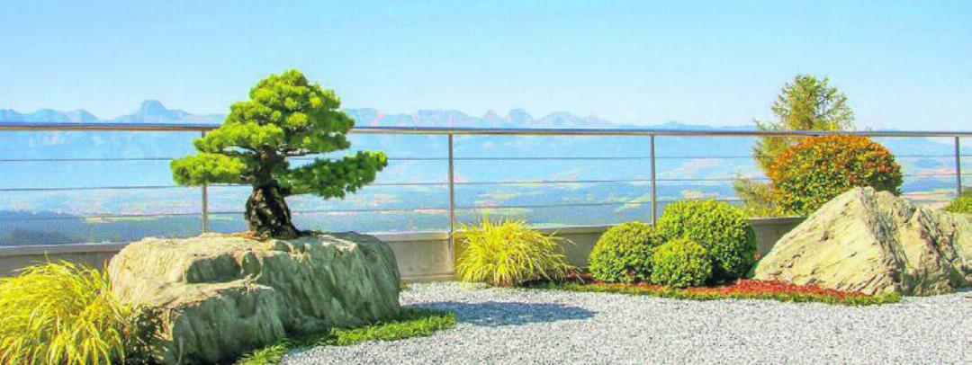 Nachher: Der japanische Garten passt sich perfekt der Umgebung an. Bilder: Monica Rast / Pius Notter