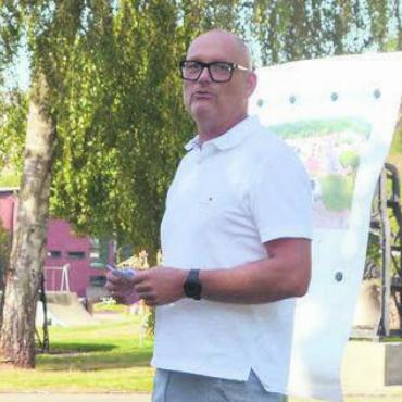 Gelegenheit genutzt - St.-Benedikt-Gesamtleiter Philipp Zimmermann. Bild: sab