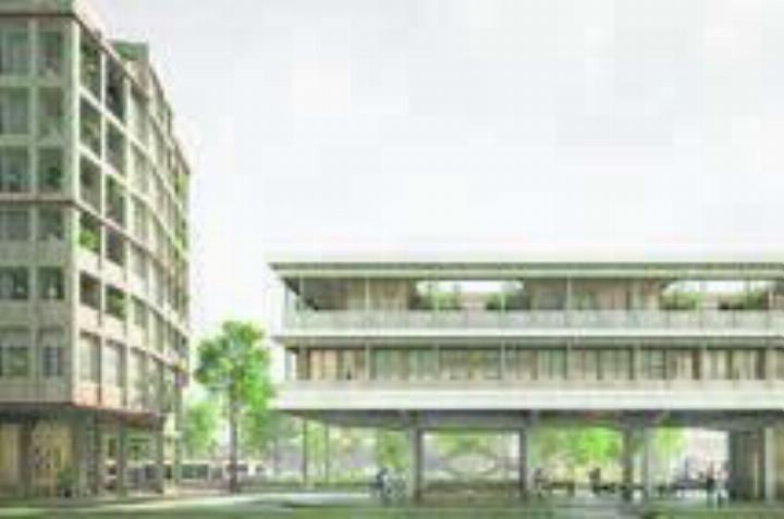 Insbesondere das geplante Hochhaus (l.) neben dem neuen Bahnhof ist den Petitionären ein Dorn im Auge. Bild: Visualisierung/zg