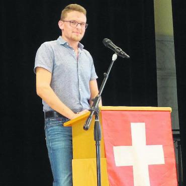 Einer für alle, alle für einen - Für Philippe Knecht steht in diesem Jahr am Nationalfeiertag die Nächstenliebe im Zentrum. Bild: Susanne Schild