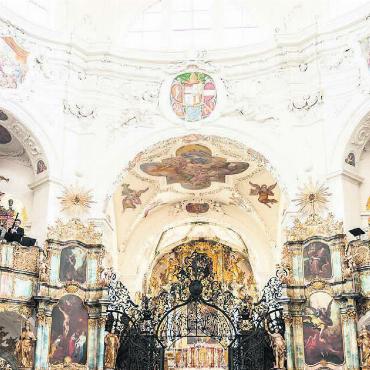Barockes Raumerlebnis - Mehrchörige venezianische Instrumentalmusik wird in der Klosterkirche in Muri zu hören sein. Bild: zg