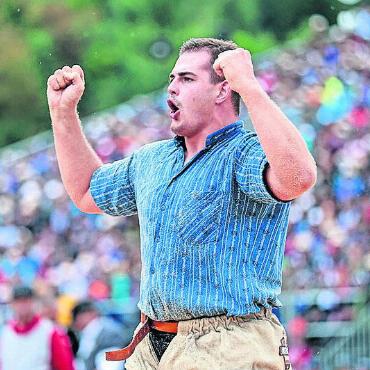 Superhappy am Unspunnen - Er hatte allen Grund zu jubeln: Andreas Döbeli. Bild: Freshfocus
